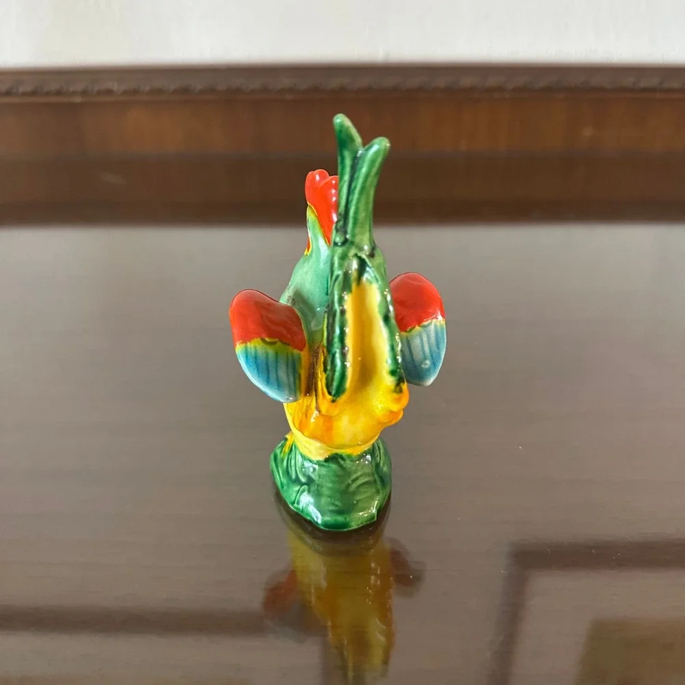 Vintage Made in Japan Ceramic Rooster Salt‎ Pepper Shaker Figurine Colorful 5